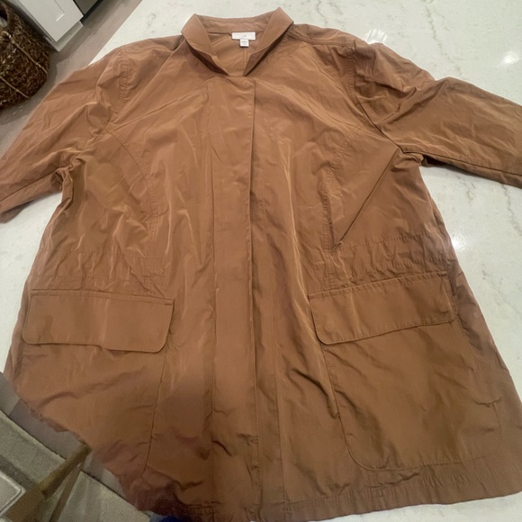 JJILL MOCHA NYLON ZIP COLLAR JACKET!!! Adorable!! Versatile!! XL - Picture 4 of 6